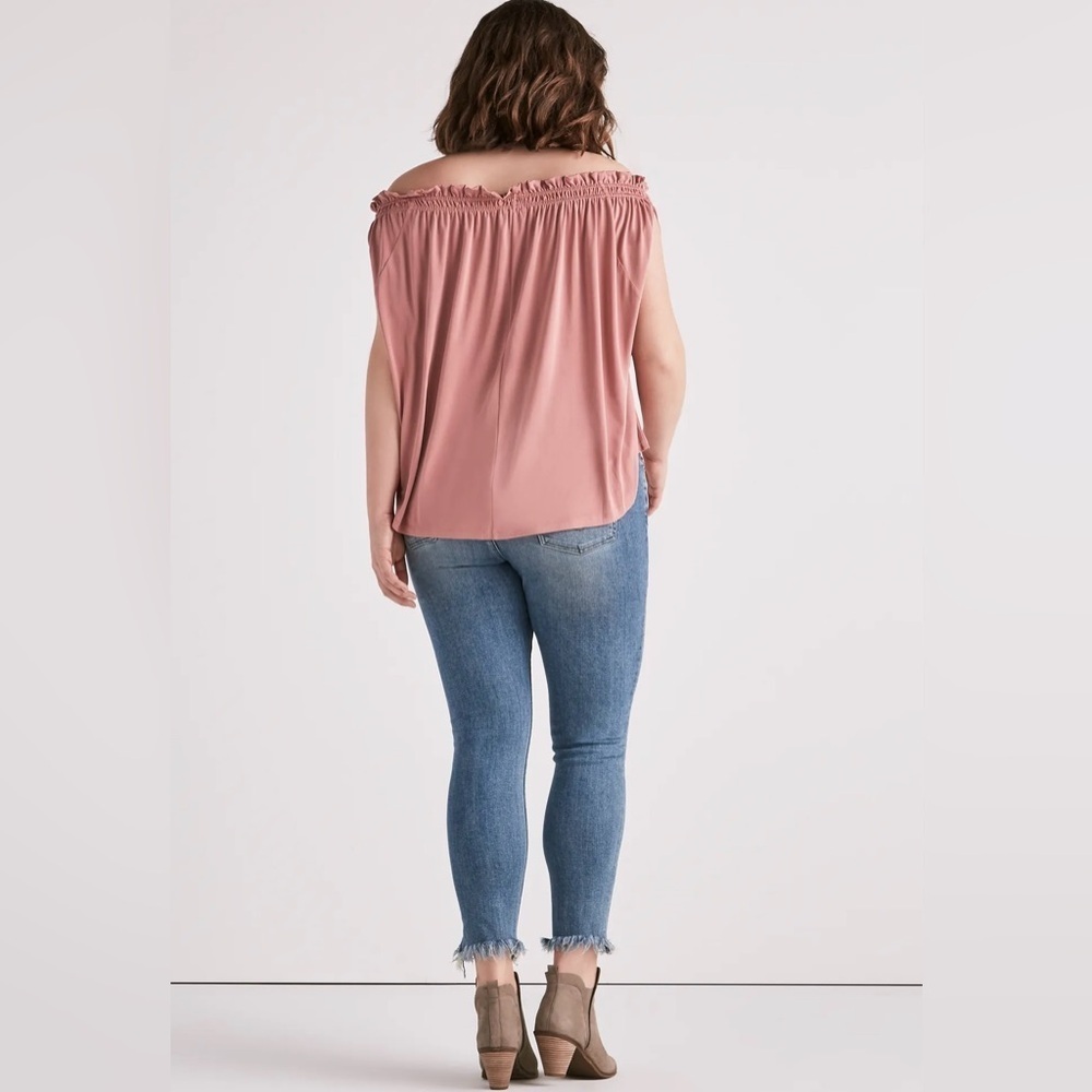 NWT Lucky Brand Sandwash Off The Shoulder 2X - Picture 3 of 6